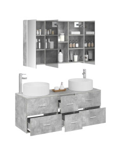 Set di mobili per il bagno 4 pcs Grigio Cemento 2