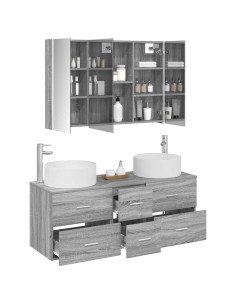 Set di mobili per il bagno 4 pcs Sonoma grigio 2