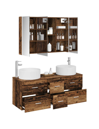 Set di mobili per il bagno 4 pcs Legno antico
