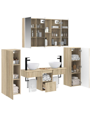Set di mobili per il bagno 6 pcs Rovere Sonoma