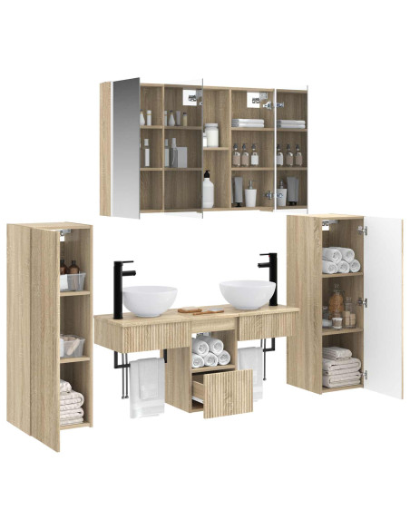 Set di mobili per il bagno 6 pcs Rovere Sonoma