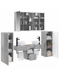 Set di mobili per il bagno 6 pcs Grigio Cemento 2
