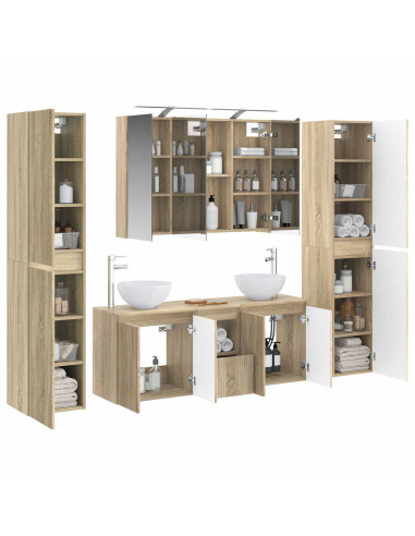 Set di mobili per il bagno 6 pcs Rovere Sonoma