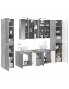 Set di mobili per il bagno 6 pcs Grigio Cemento 2