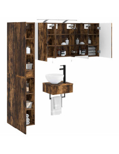 Set di mobili per il bagno 5 pcs Rovere Fumo 2