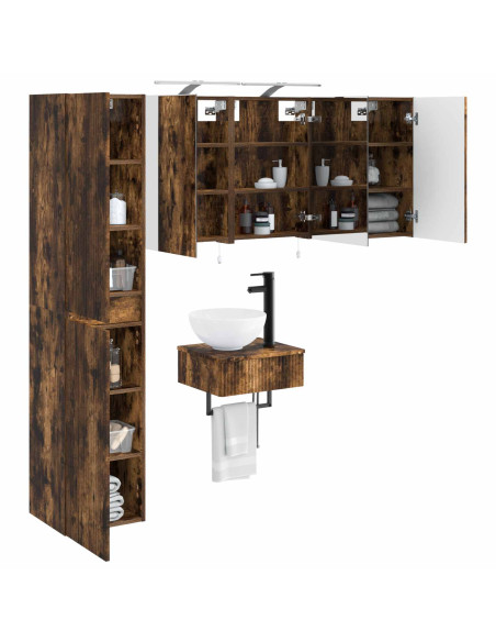 Set di mobili per il bagno 5 pcs Rovere Fumo