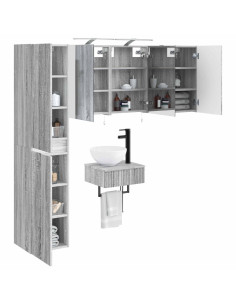 Set di mobili per il bagno 5 pcs Sonoma grigio 2