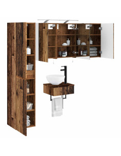 Set di mobili per il bagno 5 pcs Legno antico 2