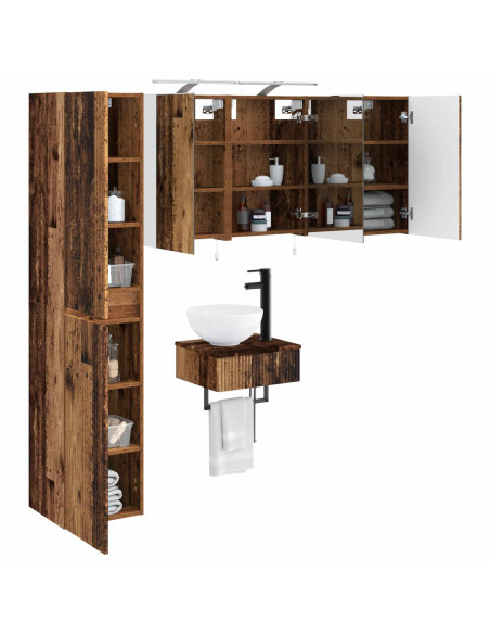Set di mobili per il bagno 5 pcs Legno antico