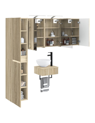 Set di mobili per il bagno 5 pcs Rovere Sonoma
