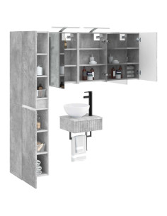 Set di mobili per il bagno 5 pcs Grigio Cemento 2