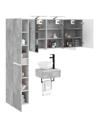 Set di mobili per il bagno 5 pcs Grigio Cemento