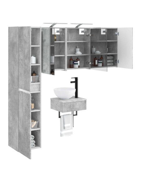 Set di mobili per il bagno 5 pcs Grigio Cemento
