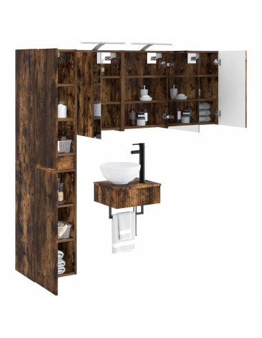 Set di mobili per il bagno 5 pcs Rovere Fumo