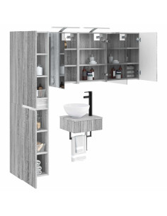 Set di mobili per il bagno 5 pcs Sonoma grigio 2