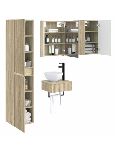 Set di mobili per il bagno 5 pcs Rovere Sonoma
