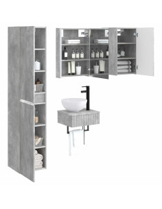 Set di mobili per il bagno 5 pcs Grigio Cemento 2