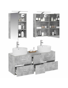 Set di mobili per il bagno 5 pcs Grigio Cemento 2