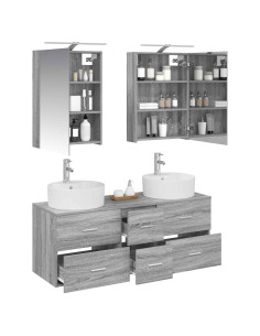 Set di mobili per il bagno 5 pcs Sonoma grigio 2