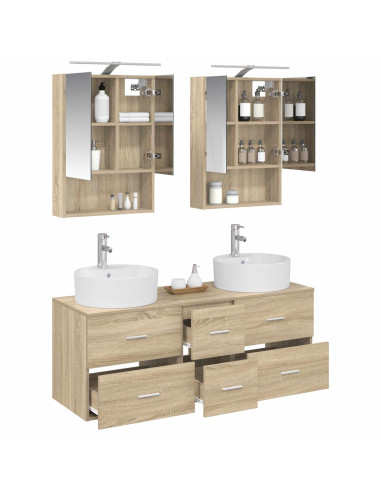 Set di mobili per il bagno 5 pcs Rovere Sonoma