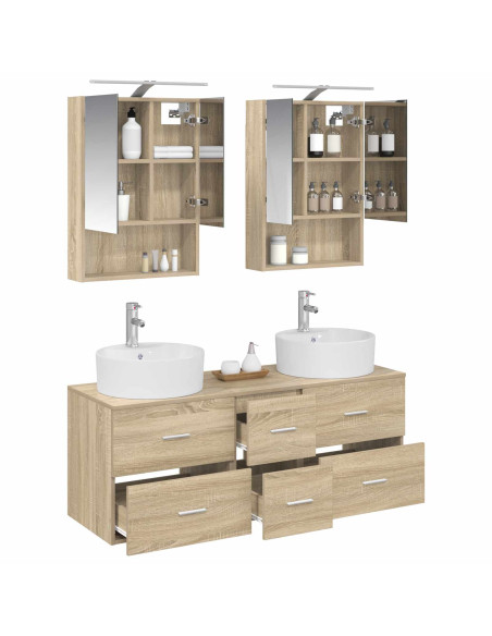 Set di mobili per il bagno 5 pcs Rovere Sonoma