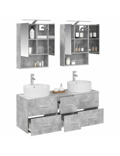 Set di mobili per il bagno 5 pcs Grigio Cemento 2