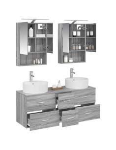Set di mobili per il bagno 5 pcs Sonoma grigio 2