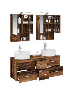Set di mobili per il bagno 5 pcs Legno antico 2