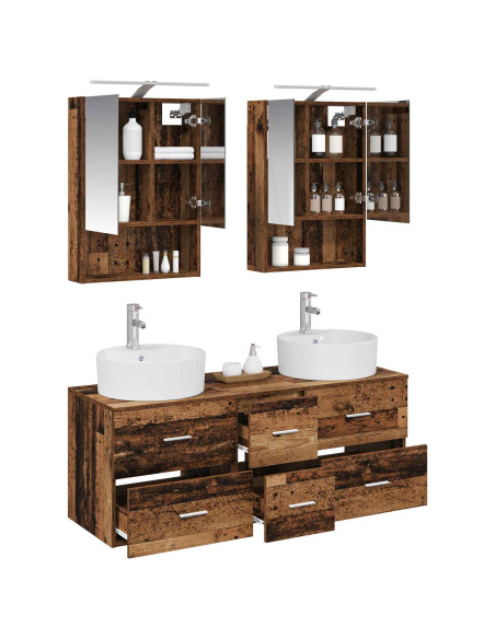 Set di mobili per il bagno 5 pcs Legno antico