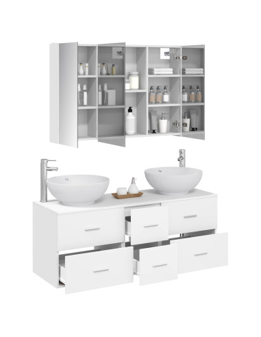 Set di mobili per il bagno 4 pcs Bianco