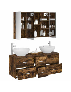 Set di mobili per il bagno 4 pcs Rovere Fumo 2