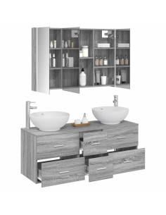 Set di mobili per il bagno 4 pcs Sonoma grigio 2