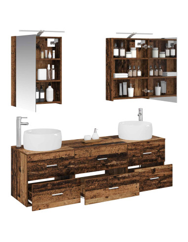 Set di mobili per il bagno 5 pcs Legno antico