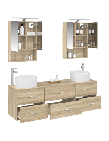 Set di mobili per il bagno 5 pcs Rovere Sonoma