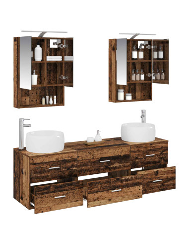 Set di mobili per il bagno 5 pcs Legno antico