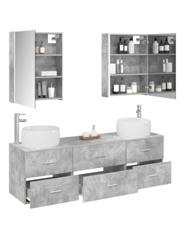 Set di mobili per il bagno 5 pcs Grigio Cemento