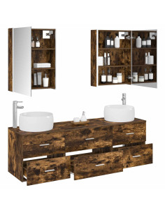 Set di mobili per il bagno 5 pcs Rovere Fumo 2