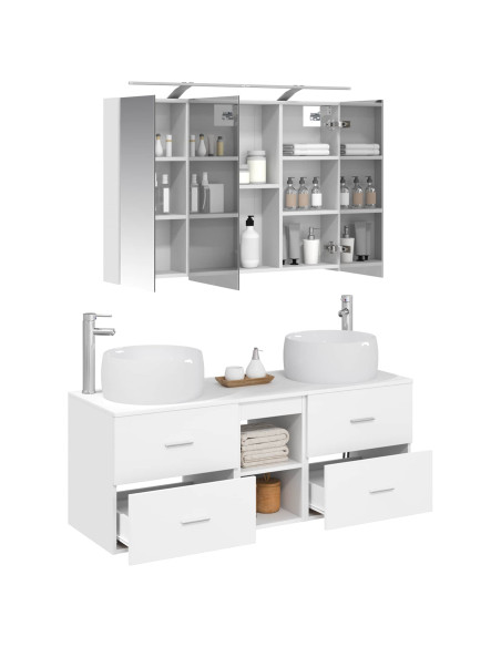 Set di mobili per il bagno 4 pcs Bianco