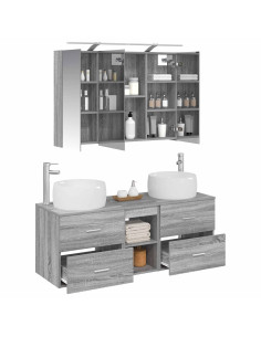 Set di mobili per il bagno 4 pcs Sonoma grigio 2