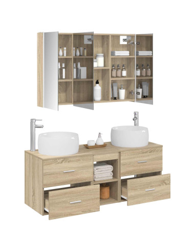 Set di mobili per il bagno 4 pcs Rovere Sonoma