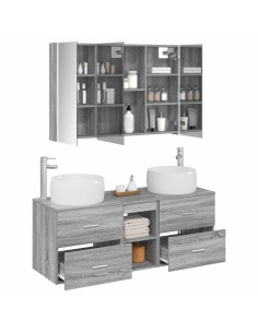 Set di mobili per il bagno 4 pcs Sonoma grigio 2