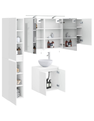 Set di Armadi da Bagno 5 pcs Bianco 50 x 14,5 x 70 cm