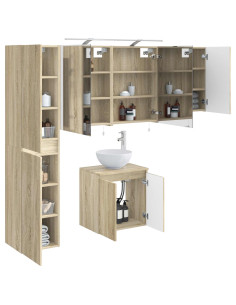 Set di Armadi da Bagno 5 pcs Rovere Sonoma 50 x 14,5 x 70 cm 2