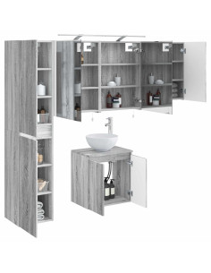 Set di Armadi da Bagno 5 pcs Sonoma grigio 50 x 14,5 x 70 cm 2