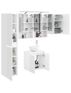 Set di Armadi da Bagno 5 pcs Bianco 50 x 14,5 x 70 cm 2