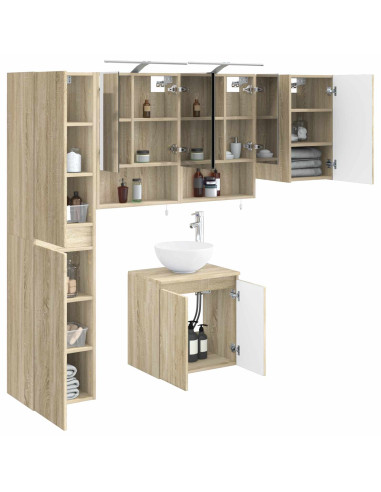 Set di Armadi da Bagno 5 pcs Rovere Sonoma 50 x 14,5 x 70 cm
