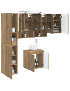 Set di Armadi da Bagno 5 pcs Rovere Artigianale 2