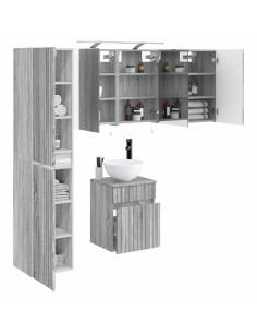 Set di Armadi da Bagno 5 pcs Sonoma grigio 40 x 10,5 x 60,5 cm 2