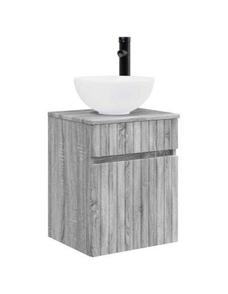 Set di Armadi da Bagno 5 pcs Sonoma grigio 40 x 10,5 x 60,5 cm