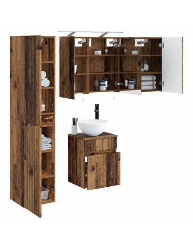 Set di Armadi da Bagno 5 pcs Legno antico 40 x 10,5 x 60,5 cm